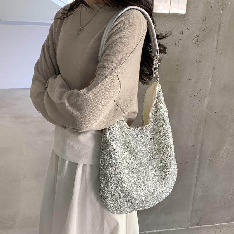 Новая женская сумка через плечо, сумка-тоут для поездок на работу, большая вместимость, женственная, темпераментная сумка с пайетками