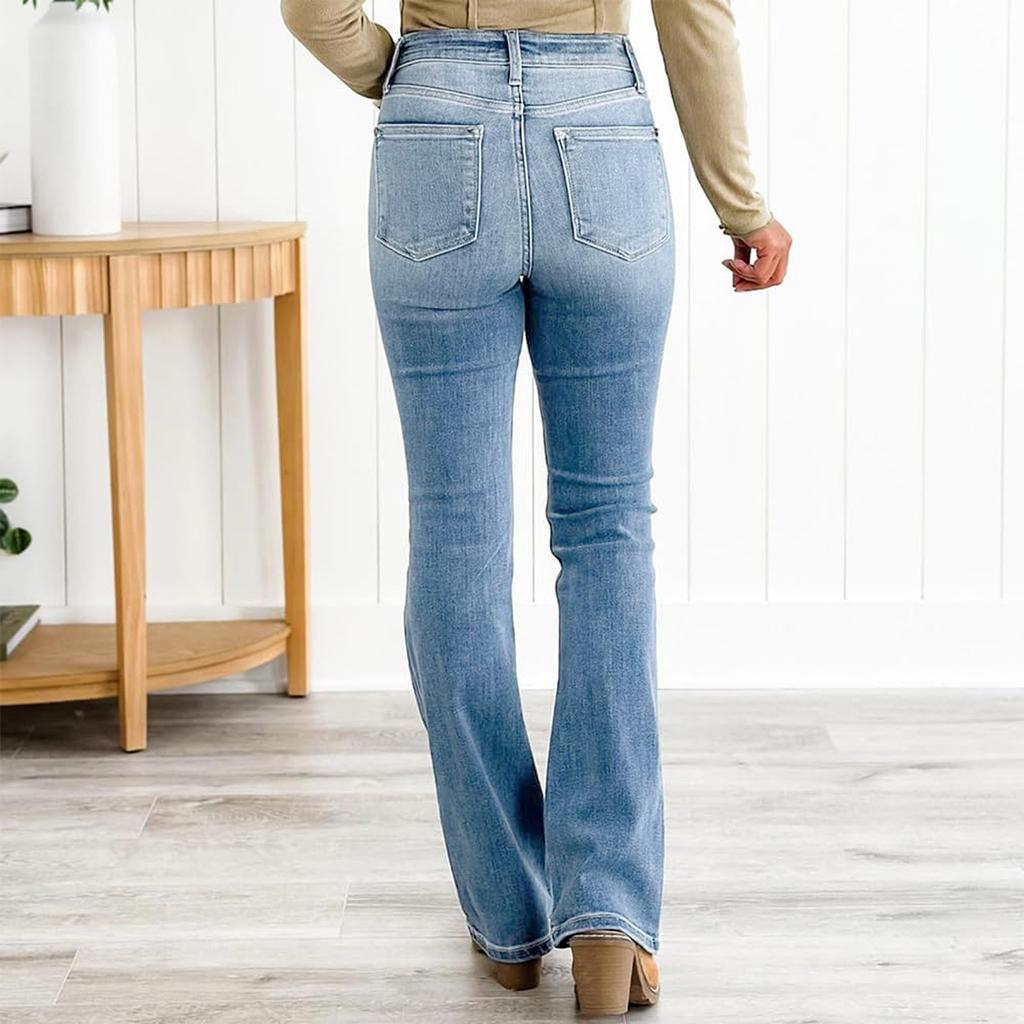 Womens Jeans Pants Fit Jeans Stretch Denim Pants With Pockets Trousers Jeans For Women