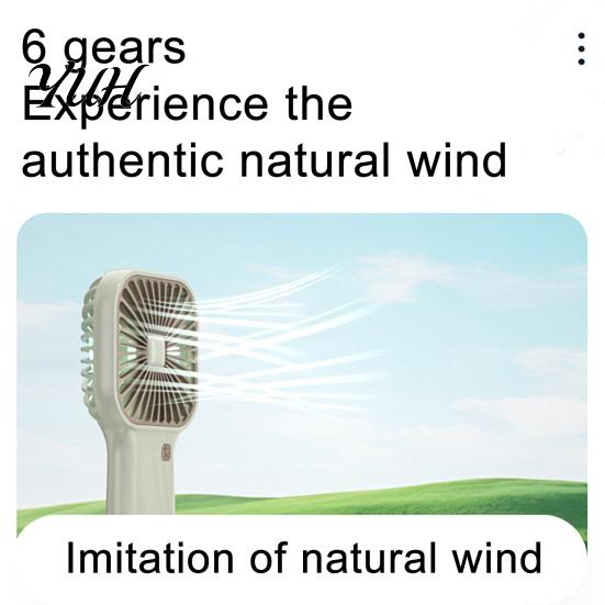 Portable Fan Handheld with Ice Cooling 6 Gear Wind Mini Personal Fans Pocket Size Detachable Base Lightweight Rechargeable Quiet for Office