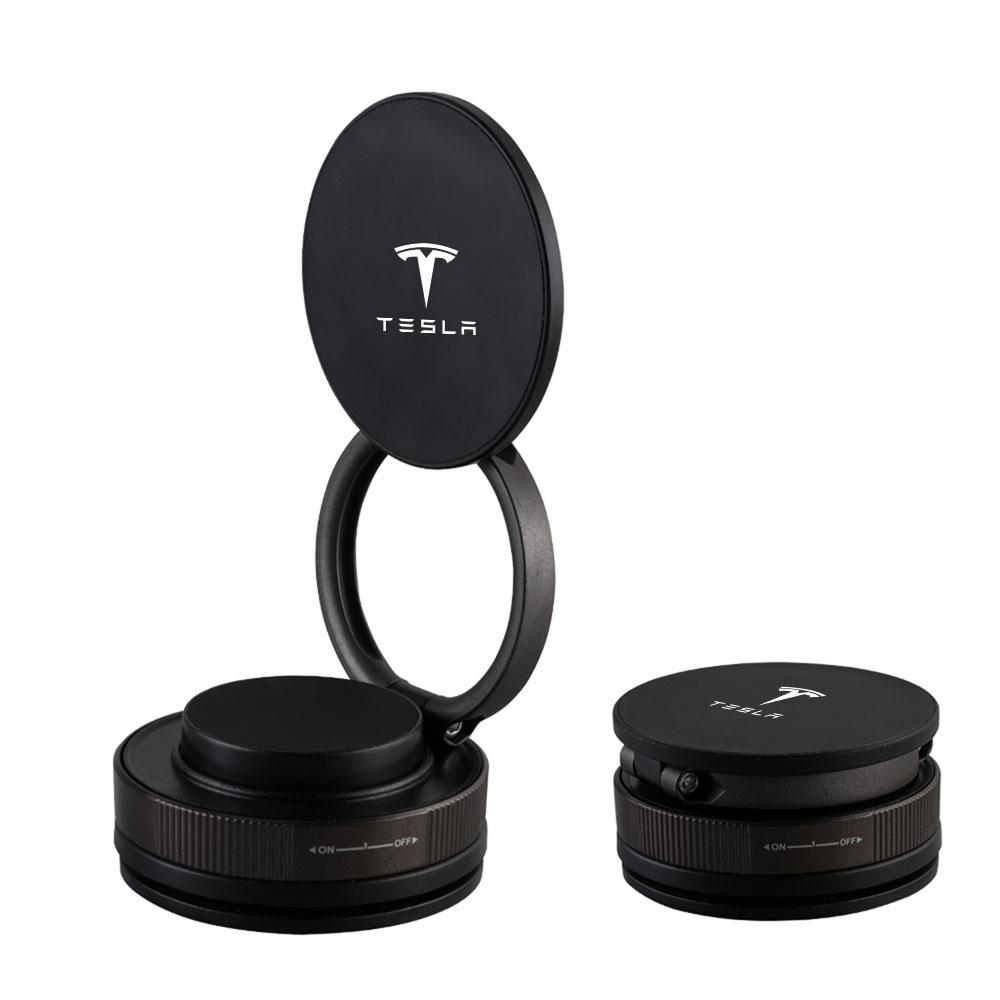 pwknb9 1pc Car Phone Magnetic Stand with Mechanical Vacuum Suction Cup, Navigation Universal Holder For Tesla Model Y 3 S X Roadster