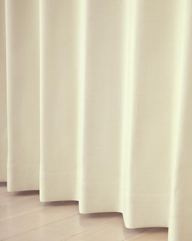 Полное затемнение Свет Тепло Однотонный 5417 Слоновая кость 100 см шириной x 90 см Комплект из 2 штук Энергия Холод Энергия Улучшенное отопление и охлаждение Плотные шторы, 100%