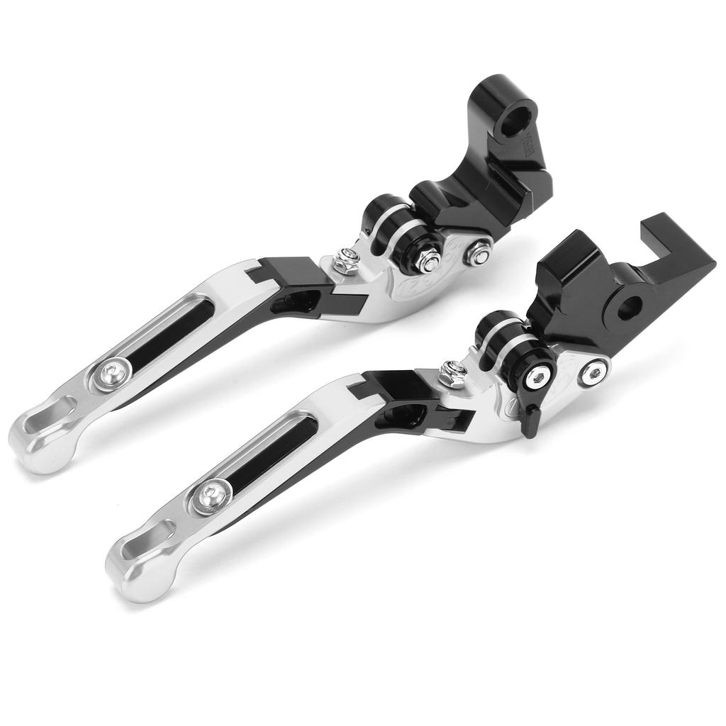 2pcs Motorcycle Brake Clutch Levers Adjustable CNC Aluminium Alloy Replacement for YAMAHA XJ6 DIVERSION 2009‑2015Silver