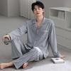 Pajamas Men'S Spring And Autumn Cotton Long Sleeve Large Size Fattened Plus Dad'S Men'S Loungewear Suit In Autumn And Winter