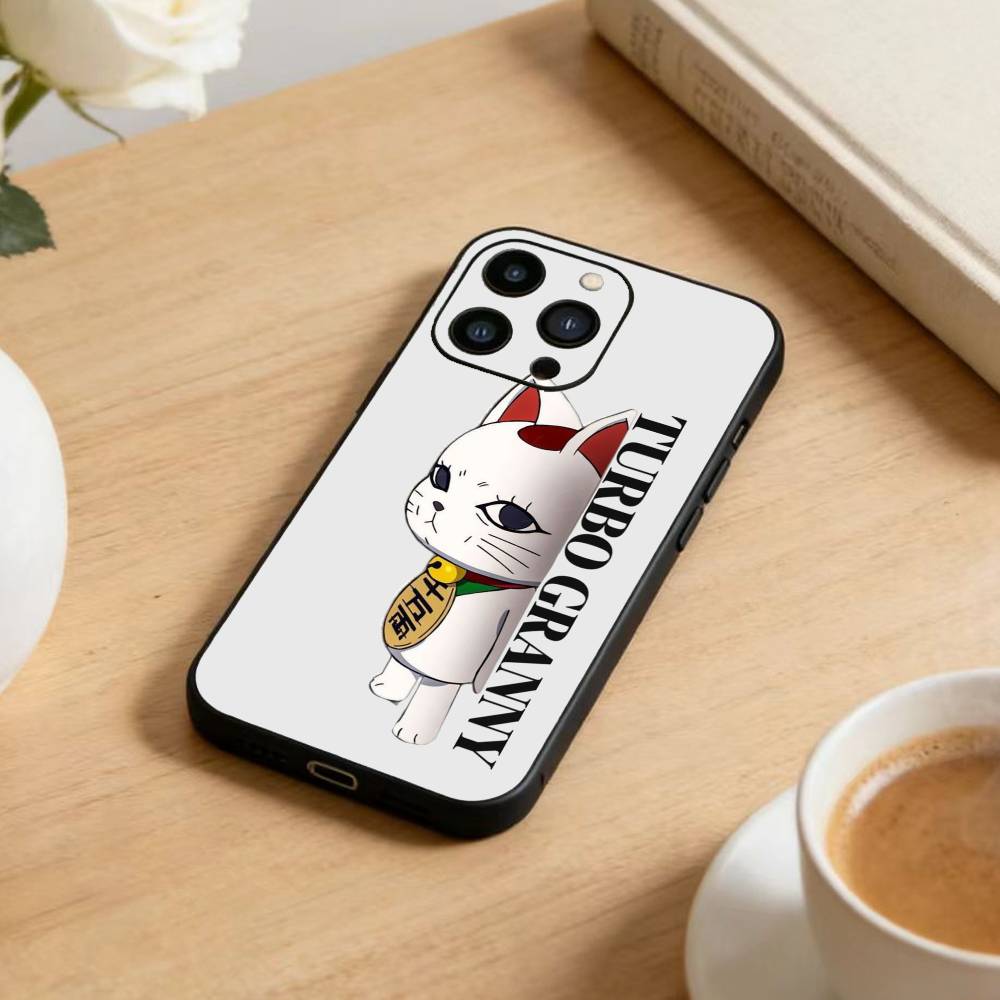 Смешной Чехол для Телефона T-Turbo Grann Для iPhone 16,15,14,13,12,17,Pro Max,Plus Силиконовый Черный Чехол
