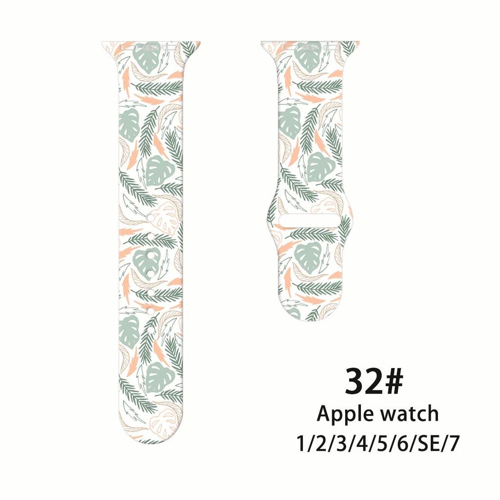 Ремешок Fresh Mori Printed Strap для Apple Watch S10 - мягкий силиконовый спортивный креативный сменный ремешок для iWatch 10/9/8/7/6/5/4/3/2/1/Se/Ultra/Ultra2 49 мм