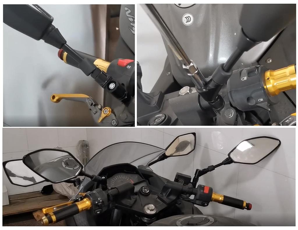 Motorcycle Mirror Left and Right 1 Set 10 Mm 8 Mm with Screws Vehicle Inspection Standards for Honda and Right Cub/yamaha/kawasaki/pcx/ktm/cb (left