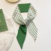Green Small Silk Scarf Women's Hair Small Scarf Tie Cravat