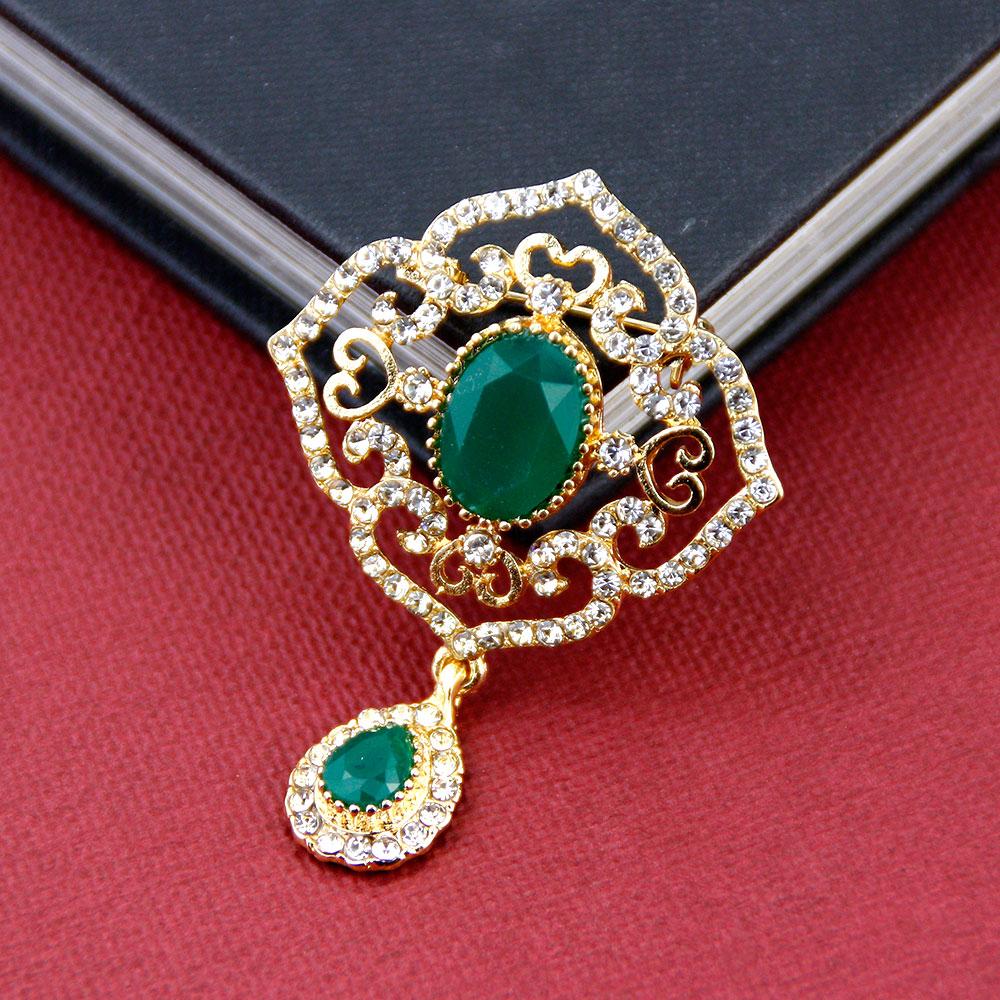 Женская брошь с кристаллами золотого цвета и стразами, полые свадебные украшения для невесты