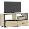 VidaXL TV Cabinet Sonoma Oak 80x31x39.5 Cm Engineered Wood and Metal, TV Stand, Media Cabinet, TV Console, HiFi Furniture, 848920