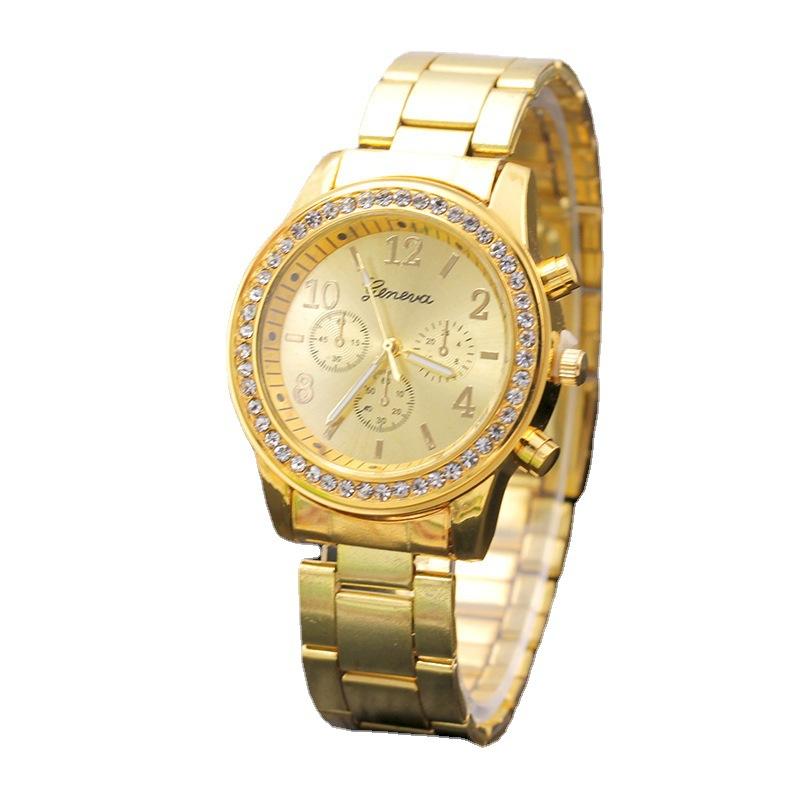 1PC Geneva Watch Diamond Alloy Steel Band Watch женские, женские кварцевые часы
