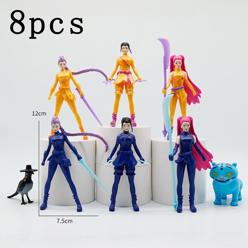 Kpop Demon Hunters Figure Cartoon Hunters Tiger Rumi/Mira/Zoey Action Figure PVC Desktop Decoration Model Doll Toy Kids Gift