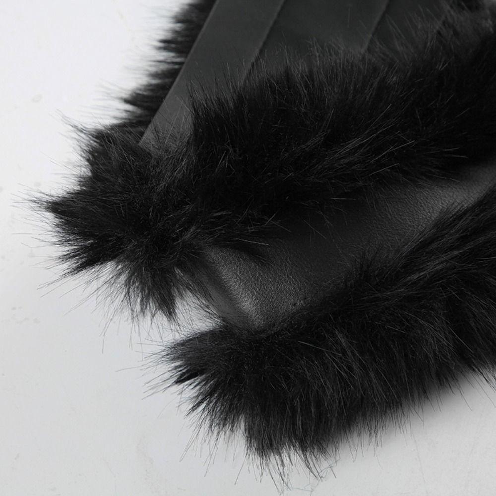 Плюшевый ремень из искусственной кожи Панк Y2K Пояс для талии Индивидуальность Кожаный Меховой ремень Женский/Девочки