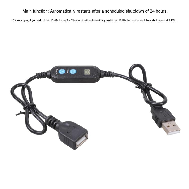 Программируемый USB-провод питания 24-часовой автоперезапуск USB-таймер Шнур для охлаждающего вентилятора аквариума Светодиодная настольная лампа Автоматическое отключение