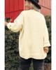 Azura Exchange Beige Plus Size Ribbed Flap Pocket Collared Knit Jacket