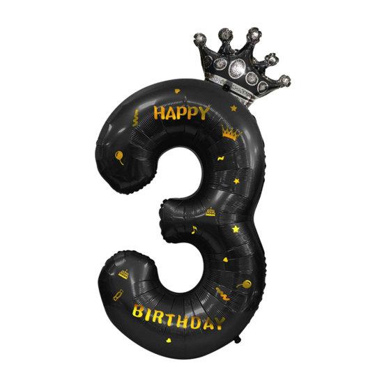 40-дюймовые большие черные воздушные шары с цифрами в виде короны и надувной соломой, товары для детского душа, свадьбы, дня рождения, вечеринки