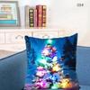 Led Vintage Cotton Linen Pillow Case With Color Changing Lights For Sofa And Couch Decor