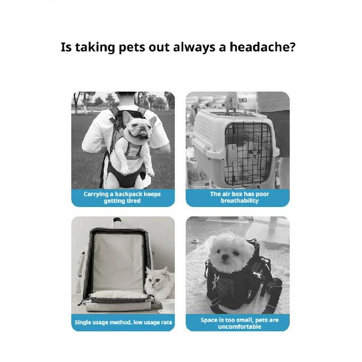Pet Travel Backpack 3-in-1 Rolling Pet Carrier with Wheels, Breathable Mesh & Large Capacity for Cat, Dog, Walking, Vet Visit