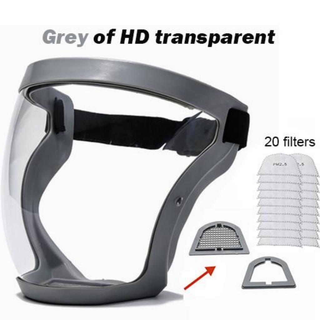 Прозрачный полный лицевой щиток, многоразовая пылезащитная маска против запотевания, защитные очки HD, кухонная защита, маска против брызг с фильтрами