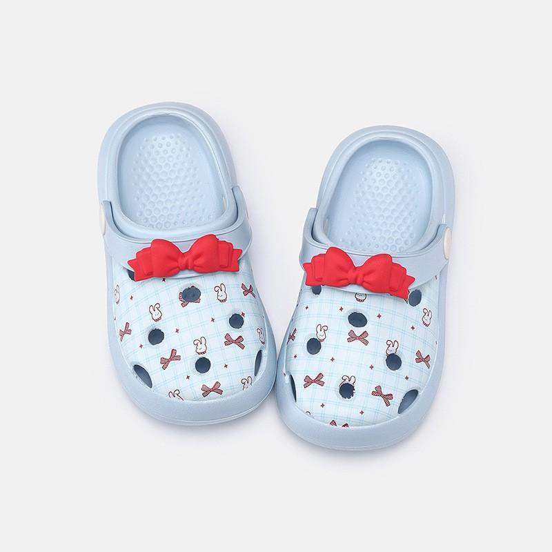 Kids Slip-On Sandals Beach Pool Wear Non-Slip Toddler Child Hole Shoes In Blue Pink