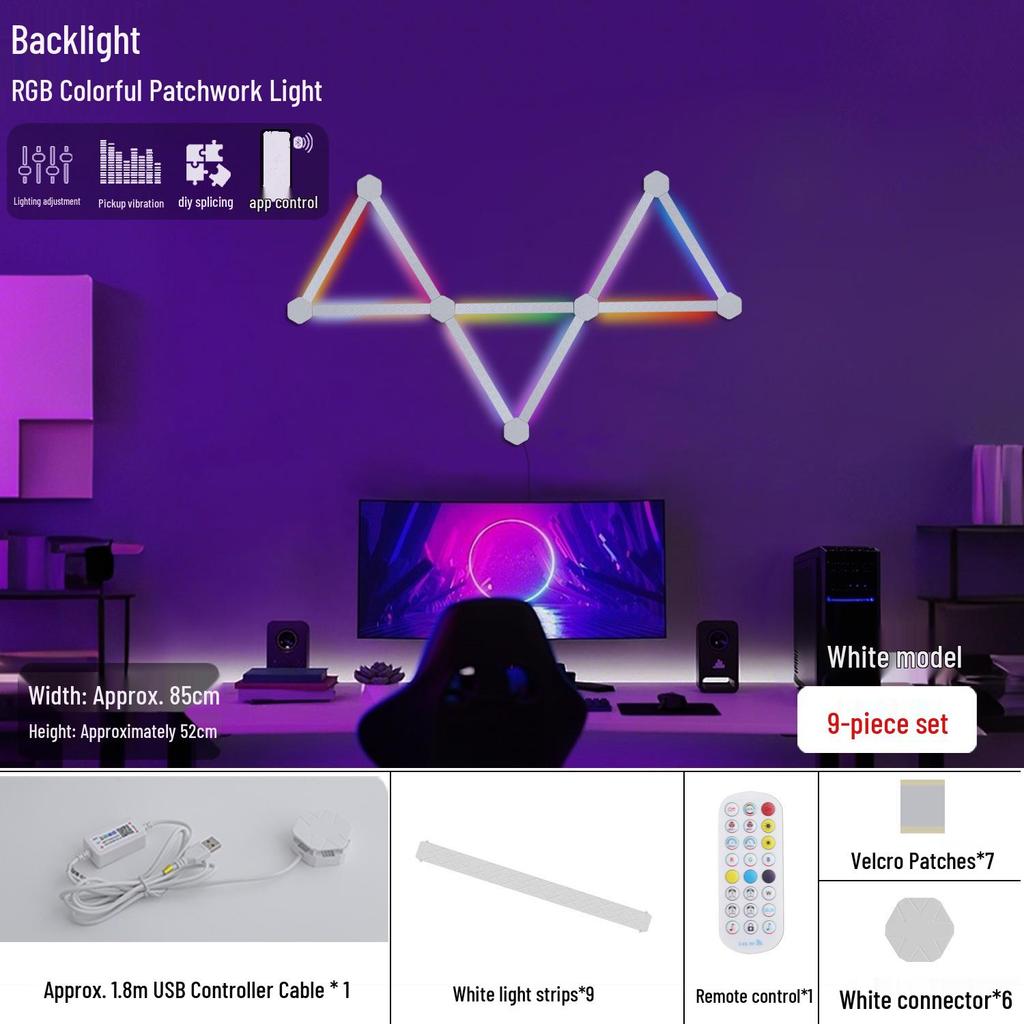 Умная RGB панель со светом созвездий: 3D Цветовая лампа, реагирующая на звук, для киберспорта, атмосферы стены или спальни.