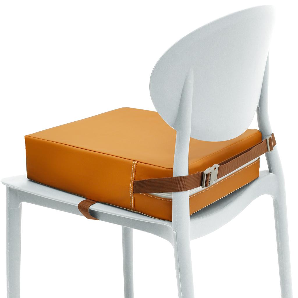 Non Slip Toddler Booster Seat Breathable Leather Chair Booster Seat Cushion with Safety Buckle High Density Foam Kids Seat Pad