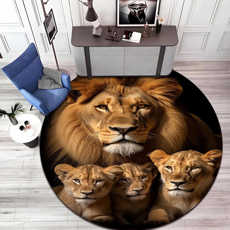 Wild Bears Forest Landscape Round Rug Home Soft Decorative Anti Slip Yoga Table And Chair Mat Carpet Outdoor Floor Mat Carpet S6