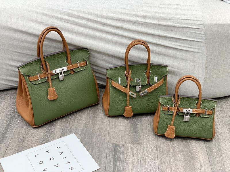 Женская сумка-тоут из натуральной кожи с многослойным дизайном и золотисто-серебристыми пряжками, зеленая и коричневая