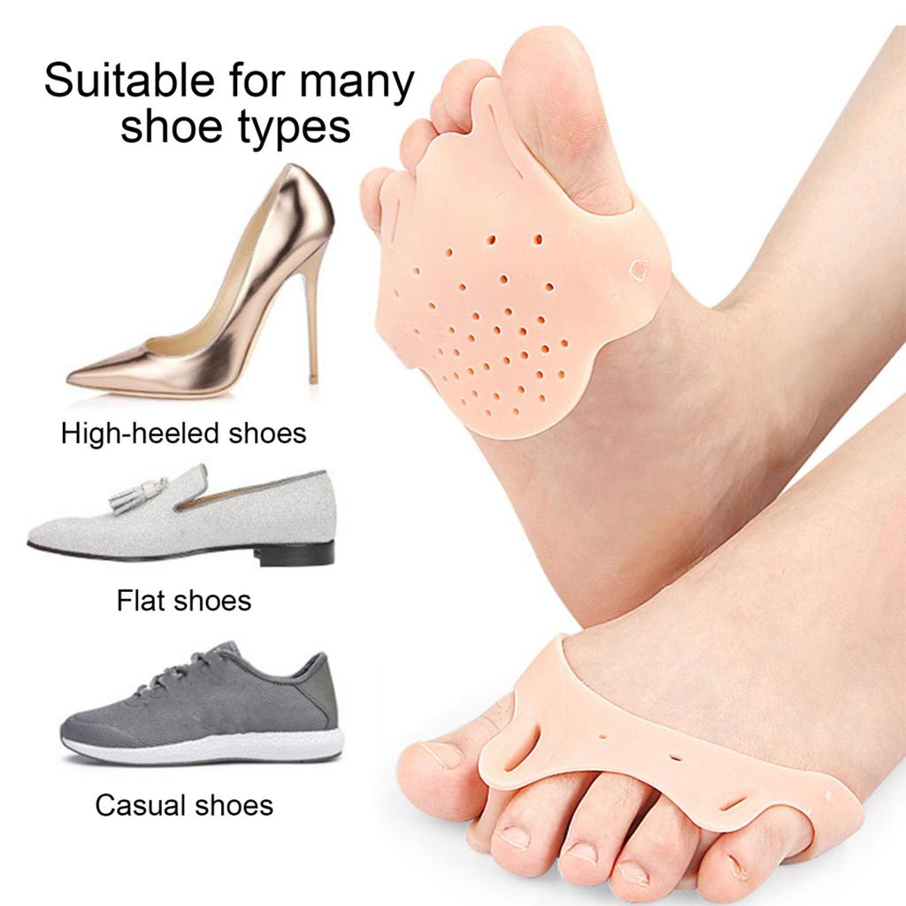 1 пара разделителей пальцев ног для женщин, корректор косточек на пальцах ног, мягкие силиконовые разделители для пальцев ног, для устранения накладывающихся друг на друга косточек на мозолях, облегчение боли в передней части стопы