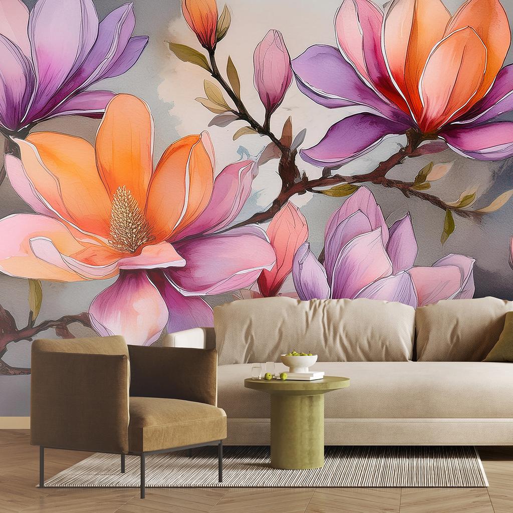 Wallpaper Watercolour Abstraction Flower