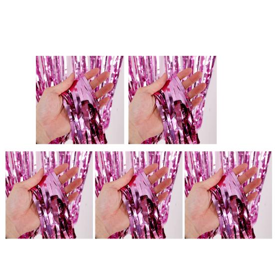 5 шт. Сверкающие фольгированные шторки с бахромой 1x2 м, металлический стримерный фон для свадьбы, дня рождения