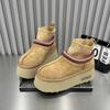 Женские эластичные зимние меховые ботинки на толстой подошве, теплые, с холодозащитной подкладкой, нескользящие, износостойкие, повседневные спортивные короткие хлопковые ботинки