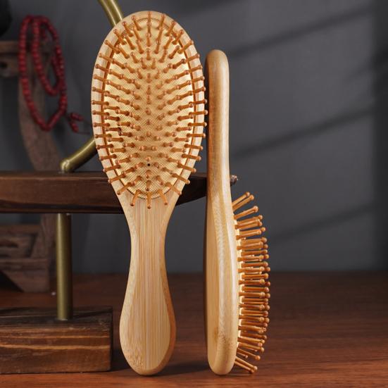 Yousheng Bamboo Air Cushion Hairbrush Hair Growth Natural Wood Bristle Scalp Massage Brush Men Women Anti-Static All Hair Types Detangling Comb