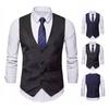 Мужской жилет с V-образным вырезом, без рукавов, однобортный пиджак с карманами, однотонный, тонкий