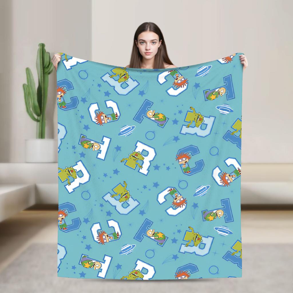 Rugrats Animated Character Blanket Quality Super Warm Bedding Throws Autumn Camping Couch Bed Fluffy Bedspread