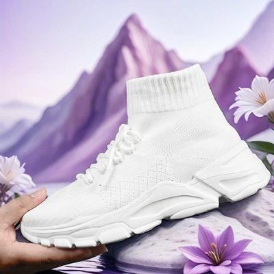 Носки Хайтопы Полностью Черные Кроссовки Повседневная Женская Обувь Роскошный Бренд Дизайнерский Бренд Спорт Мода Трендовые Лоферы Краснова