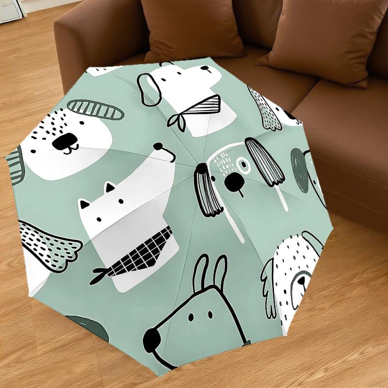 1PC Dog Pattern Umbrella-8-Rib Reinforced, Automatic Open, Lightweight & Durable, Cute Fashion Accessory for Outdoor-P91