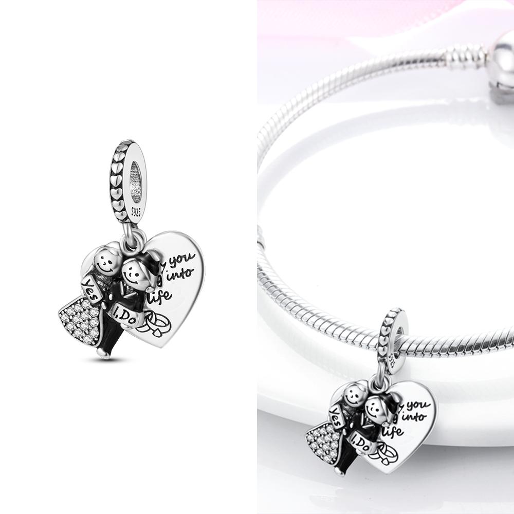 Розовый Шарм Сердце Любви Семьи Оригинальные Медные Бусины Подходят для Браслета Пандора Сделай Сам Сестра Мама Дружба Подвеска Изысканное Подарочное Ювелирное Изделие