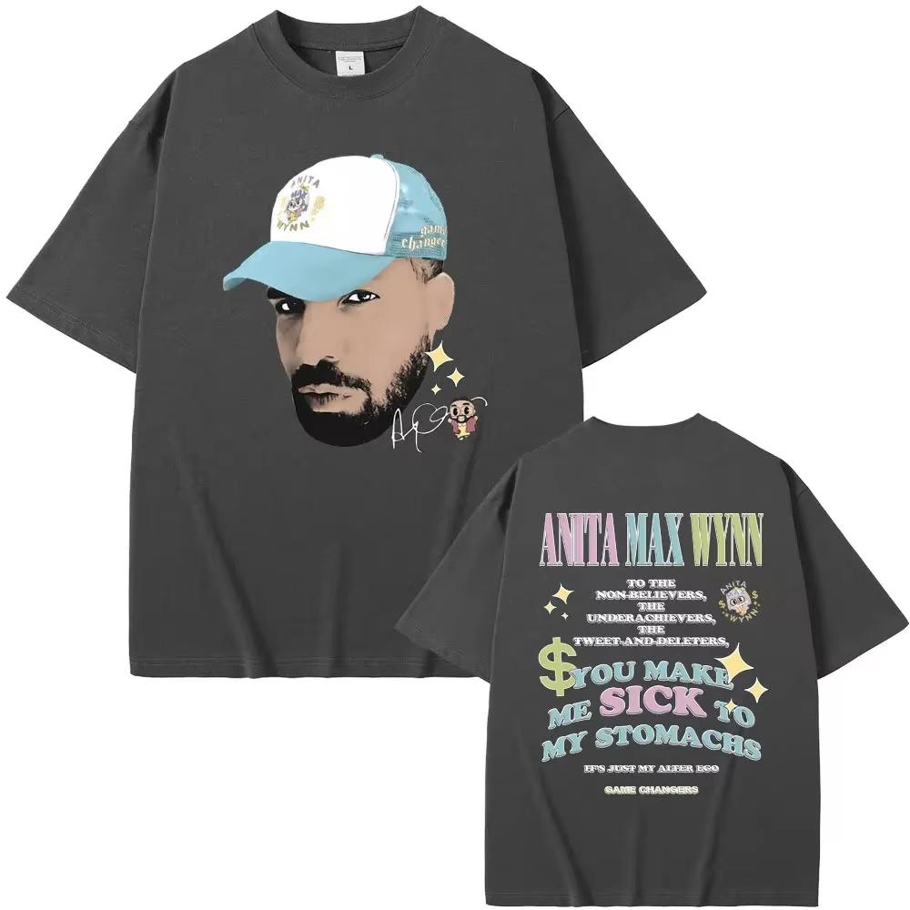 2026 new Rapper Drake Anita Max Wynn Funny Meme Print Tshirt Casual Loose T Shirts Unisex WoUnisex Hip Hop Fashion Trend Tshirt