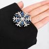 Европейская и американская брошь в виде снежинки из синего кристалла, женская мода, простая и универсальная брошь для пальто, элегантный темперамент, аксессуары для одежды