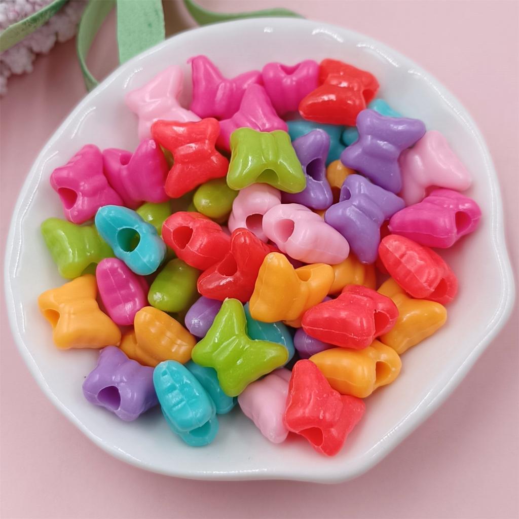 Сердечки из бисера в форме сердца, разноцветные браслеты, аксессуары, 50/100 шт., ожерелье с пентаграммой, серьги, аксессуары, акриловые бабочки, свободные серьги, бусины