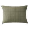 Woven-dyed Pillowcase Large Checks Deco "Gaïa Match" 60 X 60 Cm & 50 X 70 Cm "Cotton Gauze" - Gaïa Match Rosemary - 50 X 70