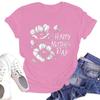 Women's Casual Fashion Street Slim Short Sleeve Mother's Day Printed T-Shirt Top