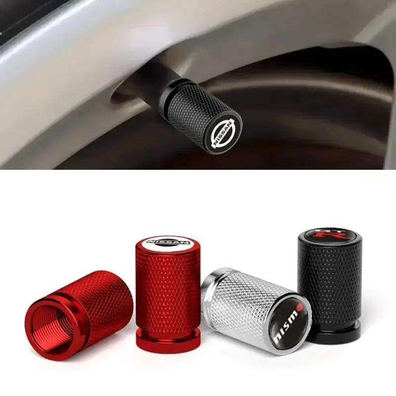 4Pcs Car for Nissan Wheel Tire Valve Caps Stem Protection Covers Micra Qashqai GTR Nismo 350Z Kicks Maxima X-Trail NV200 Versa