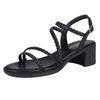 Fashion Summer Roman Sandals Women's 2024 New Style Fashion Versatile Retro Open Toe Outdoors Beach Beach Women Banquet High Heels