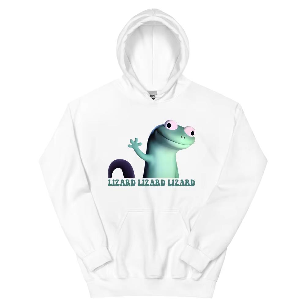 Lizard Meme Funny Graphic Hoodies Long Sleeve Casual Hooded Sweatshirts Women Men Clothing Cartoon Printing Sudaderas Unisex Top