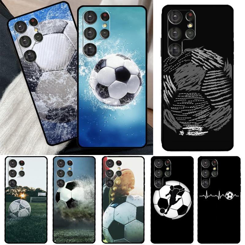 Football Soccer Ball Case For Samsung Galaxy S22 S21 Ultra Note 20 S8 S9 S10 Note 10 Plus S20 FE S21 FE Cover