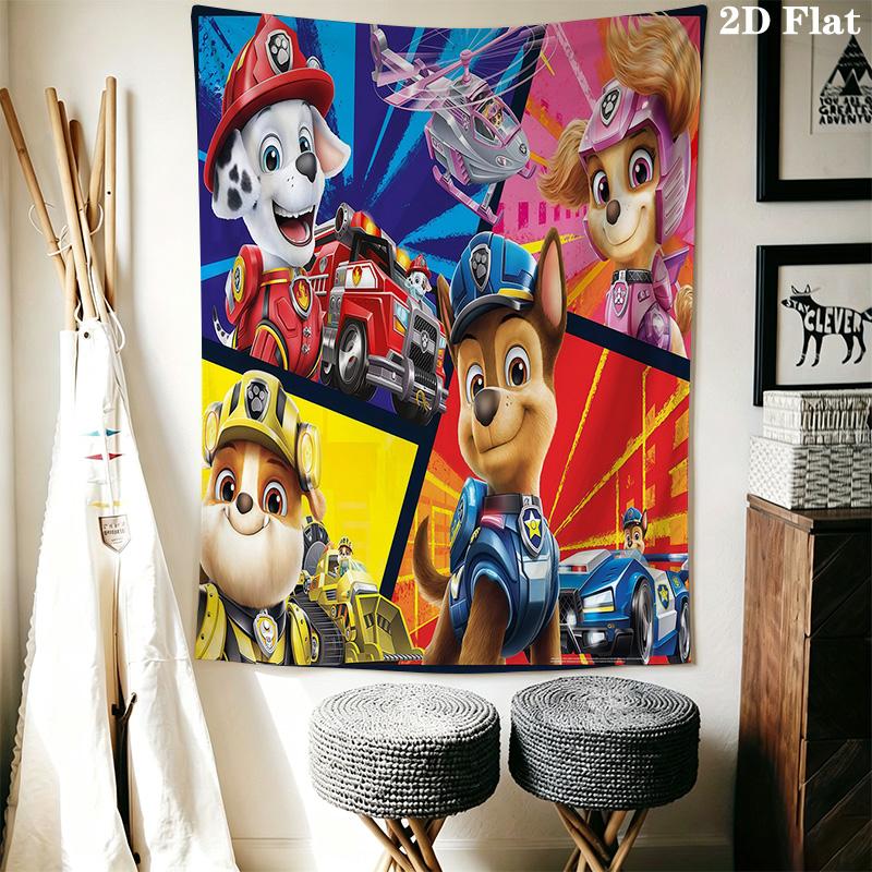 Paw Patrol Adventure Quest Tapestry Background Cloth Fashion Print Soft Home Decor Work Of Art