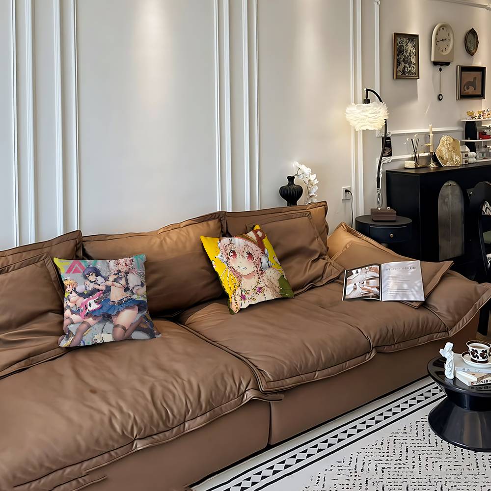 Аниме Супер Сонико Наволочка Съемная Моющаяся Наволочка – Всесезонный Мягкий Лен