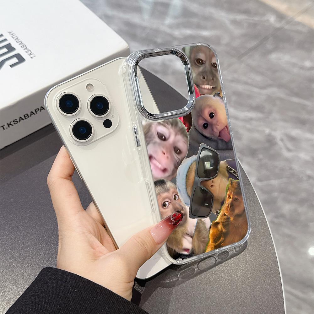 Новый креативный чехол для телефона с рисунком обезьяны для iPhone 17 16e 16 15 14 13 12 11 mini Pro Max X XR XSMAX 8 7Air Plus Прозрачная крышка