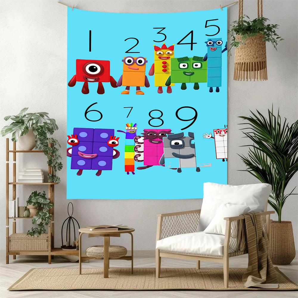 Numberblocks Wall Decor Tapestry Art For Pet Memorial Birthdaywedding Party Backdrop Family Gift